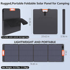 N-Type 16BB 200W Portable Solar Panel for Power Station,ETFE Foldable Solar Panel High 25% Efficiency IP68 Waterproof Solar Panels Kit for Outdoor Camping RV Backuot