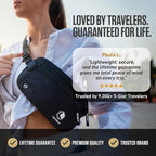 VENTURE 4TH Money Belt for Travel – Slim Hidden Under-Clothes RFID Blocking Anti-Theft Passport Holder & Travel Wallet Pouch for Men & Women to Protect Cash, Cards & Documents (Navy Blue)