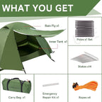 Clostnature Polaris Lightweight Backpacking Tent - 1/1.5/2/3/4/6 Person Ultralight Waterproof Camping Tent, 3 Season Large Size Easy Setup Tent for Family, Outdoor, Hiking and Mountaineering