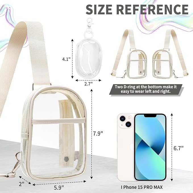Waterproof Clear Bag for Stadium Events, Women's Crossbody Clear Sling Bag with Coin Wallet, Shoulder Bag for Daily Use