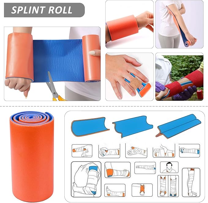 Emergency Survival Kit and First Aid Kit, Camping First Aid Survival Kit with Molle Pouch for Preparedness Outdoor Adventure, Black