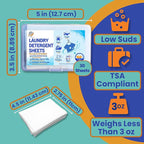 Travel Laundry Detergent Sheets 30 Pack – Hand Wash or Machine Wash Travel Detergent with Universal Sink Stopper and Foldable Laundry Bag Best for Cruise, Hotel, Camping & On-the-Go Washing