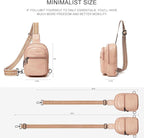 3L SMALL Sling Bag Fanny Packs For Women Men Mini Crossbody Chest Belt Travel Bag Purse Handbag Faux Leather Fashion Cute Light Grey