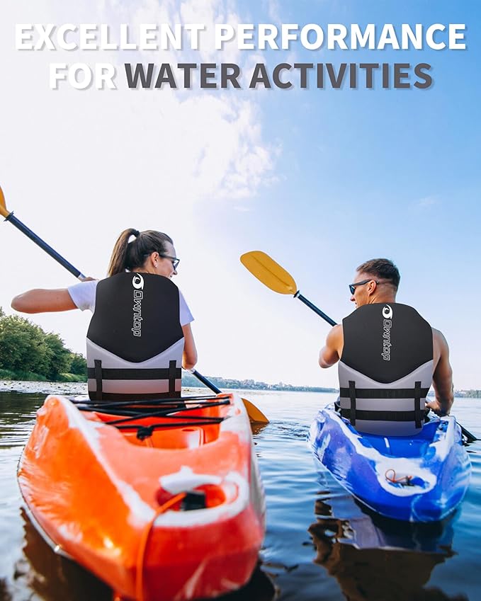 Owntop Swim Vest Adult Water Sport Vest Neoprene Floaties for Swimming, Boating, Kayaking, Fishing | Adjustable Zipper Dual Buckle Foldable Buoyancy Jacket