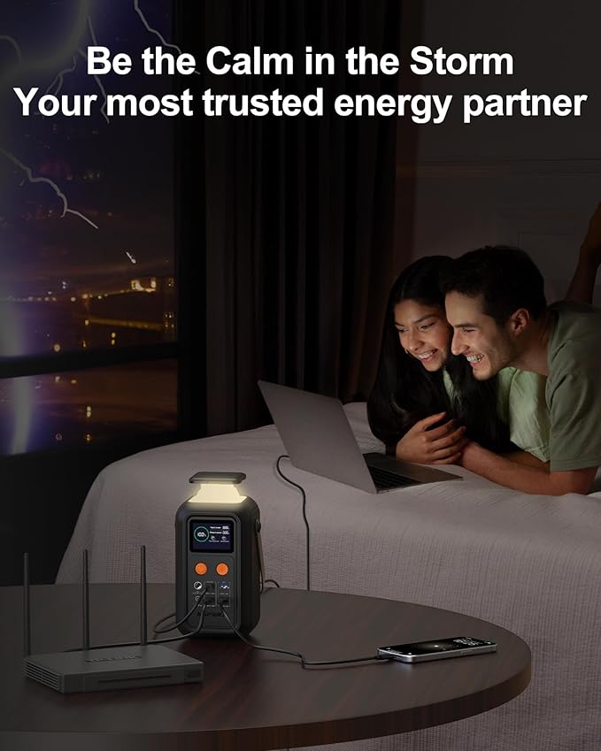 AsperX Portable Power Station, 192Wh LiFePO4 Battery with 200W Output, Dual 140W PD3.1 Fast Charging, Smart Display, 60,000mAh DC Laptop Power Bank Station for Outdoor Travel, Camping, Home, Emergency