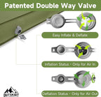 OUTSKIRT Camping Mattress, Self Inflating Sleeping Pad with Pump Sack, Foam Camping Pad for Sleeping, 4” Thickness Sleeping Mat for Camp/Travel/Car, 4 Season Camp Air Mattress