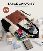 LOVEVOOK Tote Bag for Women, puffer tote bag for Work Travel Nurse, Lightweight quilted Bags with Compartments