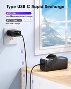 Portable Charger 70000mAh Power Bank, 22.5W Fast Charging USB C Battery Pack, 3 Outputs, LED Display, LED Light, External Cell Phone Huge Capacity Battery Bank for iPhone, Samsung, iPad, Camping