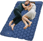 KingCamp Sleeping Pad for Camping, Ultralight Connectable Inflatable Sleeping Pad Camping Mattress with 6.3" Built-in Pillow & Foot Pump for Backpacking Hiking Tent Cot