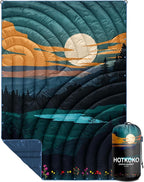 Camping Blanket,Lightweight Puffy Printed Camping Blanket Packable Outdoor Blanket for Camping,Traveling, Stadium, Hiking, Picnics