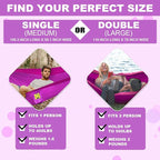 SZHLUX Camping Hammock Double & Single Portable Hammocks with 2 Tree Straps and Attached Carry Bag,Great for Outdoor,Indoor,Beach,Camping,Purple & Pink, Medium