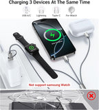 Temdan 2Pack for Apple Watch Charger, 3 in 2 Multi Charging Cable, iPhone Charger, USB A/Type C/Lightning Cable, Portable Travel Essentials Designed for iWatch Ultra/SE/11-1 & iPhone 17-12/ iPad-5Ft