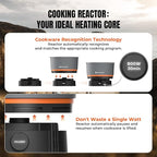 Nomad Cooking System, Electric Camping Stove 200-1000W with Pan & Pot, 120V Portable Outdoor Cooking Gear Set, Windproof Cookware for RV, EV, Overland, Vanlife, Car Camping