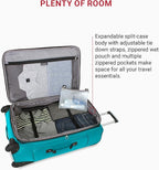 SwissGear Sion Softside Expandable Luggage, Teal, Checked-Large 29-Inch