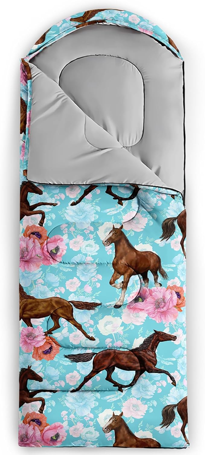 QOOMO Camping Sleeping Bags,3 Season Warm & Cool Weather,Lightweight,Waterproof Sleeping Bags for Adults & Kids,Traveling,and Outdoors,Camping Gear Equipment