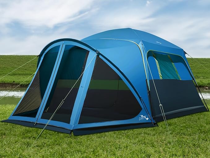 Tents for Camping 6/8/10 Person Camping Tent with Screen Porch, Weatherproof Large Cabin Tent with Rainfly and Carry Bag, Family Tent for Outdoor Camping and Backyard