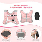 Fragraim Weighted Vest for Women Men - 8lb/10lb/12lb/16lb/22lb/25lb/30lb Weight Vest with Reflective Stripe, Detachable Phone Pouch, Ideal for Walking, Strength Training, Running, Workout, Cardio