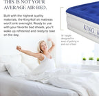 King Koil Luxury Twin Air Mattress with Built-in High Speed Pump for Camping, Home & Guests - Twin Size Double High Airbed Luxury Inflatable Blow Up Mattress Waterproof (1-Year Manufacturer Warranty)