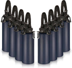 Volhoply Insulated Water Bottles Bulk 8 Pack, 40 oz Stainless Steel Sports Bottle with Paracord Handle & Spout Lid, Double Walled Travel Water Cups with Wide Mouth, Reusable Water jug(Navy,8 Set)