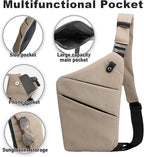 Anti Theft Travel Bag, One Shoulder Large Capacity Cross-body Bag Chest Fashion Lightweight Sling Bags for Travel Sports