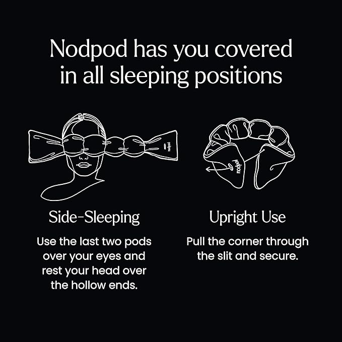 Nodpod Gentle Pressure Sleep Mask | Patented Light Blocking Design for Sleeping, Traveling & Relaxation - Black Onyx