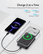 Baseus 0.3" Ultra Slim 5000mAh MagSafe Portable Charger Bundle with PD 20W 20000mAh Wireless Portable Charger, Wireless Fast Charger for iPhone 16/15/14/13/12
