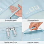 Compression Packing Cubes (Pack of 7), Expandable Luggage Organizer Bags, Hanke Packing Cubes for Travel, Double Zipper Durable Travel Packing Organizers for Suitcase Backpack and Carry-On