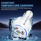 Amiss Car Charger Adapter, 3 Port USB-C & USB-A 90W Fast Charger, Car Interior Accessories, Essential Travel Gifts for Men and Women, Fit for iPhone 17/16/15/14/13Pro Max, Samsung, Android (White 2pc)