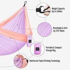 Grassman Camping Hammock Double & Single Portable Hammock with Tree Straps, Lightweight Nylon Parachute Hammocks Camping Accessories Gear for Indoor Outdoor Backpacking, Travel, Hiking, Beach