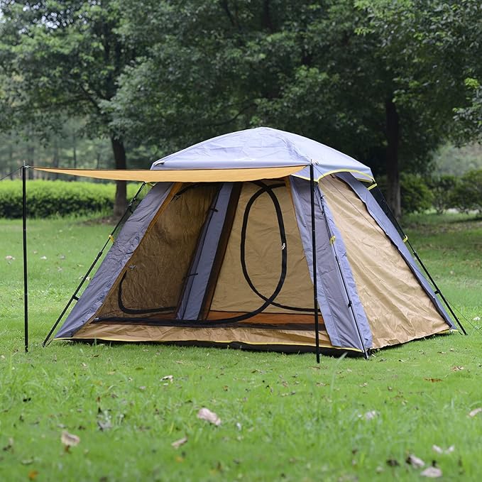 Wind Tour 3-4 Persons Instant Automatic Family Camping Tent Quick Set up Tent for Beach, Traveling, Hiking, Mountaineering, Outdoor Activities