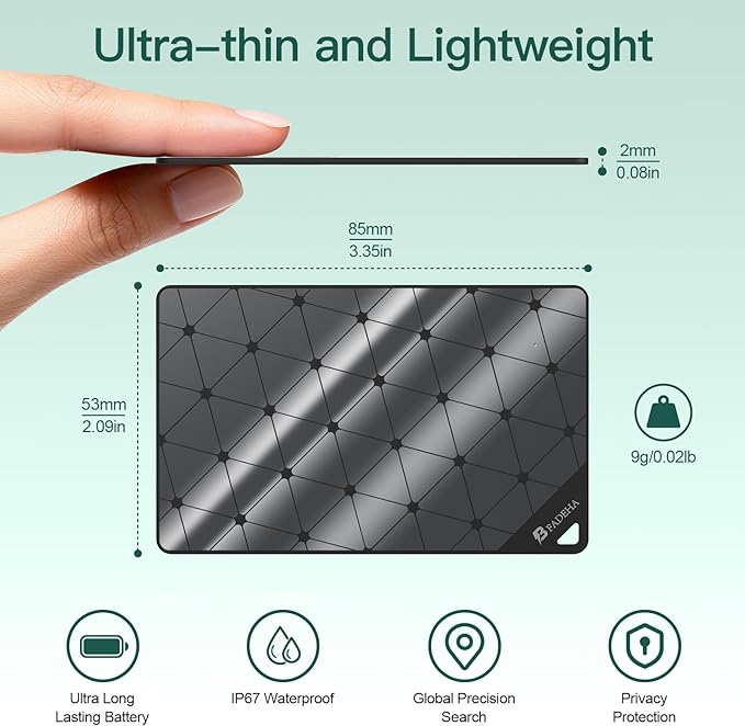2026 MFi Certified Wallet Air Tracker Tag for New Year Stuffers for Men Gifts for Women, Smart Tag Work with Apple Find My Slim Tracking Card - White Elephant Gifts for Adults,100 Mouths Battery Life