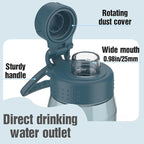 Water Bottle 32oz, clear water bottle with Spout Lid and Carry Handle, Reusable, Tritan, BPA Free, Hiking Water Bottle Suitable for Travel, Outdoors, Gym, Travel, Home, School (Dark blue)