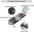 Sleeping Bags for Adults and Kids，3D Printing Camping Sleeping Bag for Girls Boys Lightweight Waterproof Cold/Warm 3-Season，Outdoor Travel with Compression Bags