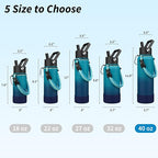 BJPKPK Insulated Water Bottle with Straw Lid, 40oz Large Thermo with 3 Lids, Paracord Handle & Non-slip Boot, BPA Free Leak Proof Stainless Steel Metal Water Bottles, Tumblers, Cups,Vast