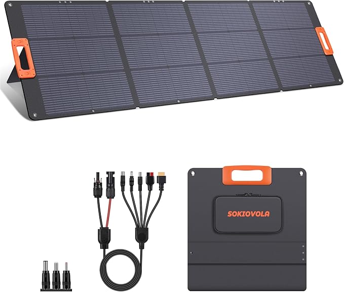 N-Type 16BB 200W Portable Solar Panel for EF/Jackery/Bluetti/Anker Power Station,Solar Panel ETFE USB-A &Type-C IP68 25% High Efficiency for Camping RV Outages Emergencies Home Backuot
