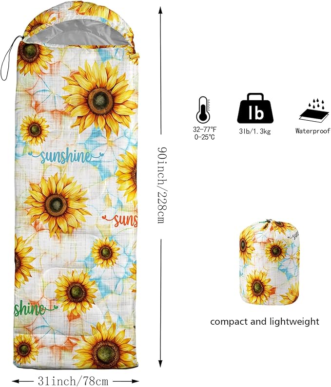 QOOMO Animals Camping Sleeping Bags,3 Season Warm & Cool Weather,Lightweight,Waterproof Sleeping Bags for Adults & Kids,Traveling,and Outdoors,Camping Gear Equipment