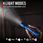 Coast XP11R 2600 Lumen USB-C Rechargeable LED Flashlight with Slide Focus® and Pure Beam® Focusing Optic, 4 Light Modes, Blue