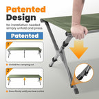 Oversized Camping Cot Foldable for Adults - Upgraded Version Easy-to-Assemble Sleeping Cots for Outdoor, Supports Campers up to 6.9ft or 450lbs, with Storager Bag, 82” L x 32” W (Green)