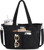 Bagstellar Corduroy Tote Bag for Women, 17 Pockets Laptop Work Tote Bag Lightweight Teacher Nurse Bible Bag for School Travel | with 40oz Cup Holder, Multi Compartment, Zipper Crossbody Bag, College Shoulder Bag, Daily Purse w/ Strap, Ideal Gift for Women