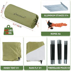 Clostnature Vault Camping Tent with Porch - Waterproof 2 Person Tent for Camping, Easy Setup Lightweight Two Person Shelter for Hiking, Backpacking, Family, Outdoor