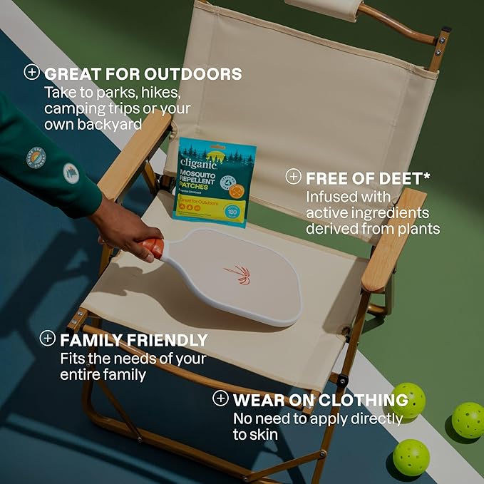 Cliganic Mosquito Repellent Stickers (90 Pack) - Camping Patches for Kids & Adults, Natural DEET-Free, Essential Oil Infused