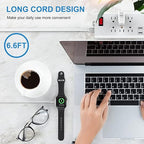 Watch Charger for Apple Watch Charger, Long 6.6FT iWatch Portable Wireless Fast Charging Cable Cord with USB Wall Charge Plug Adapter Block Compatible with Apple Watch Series 9/8/7/SE/6/5/4/3/2/1