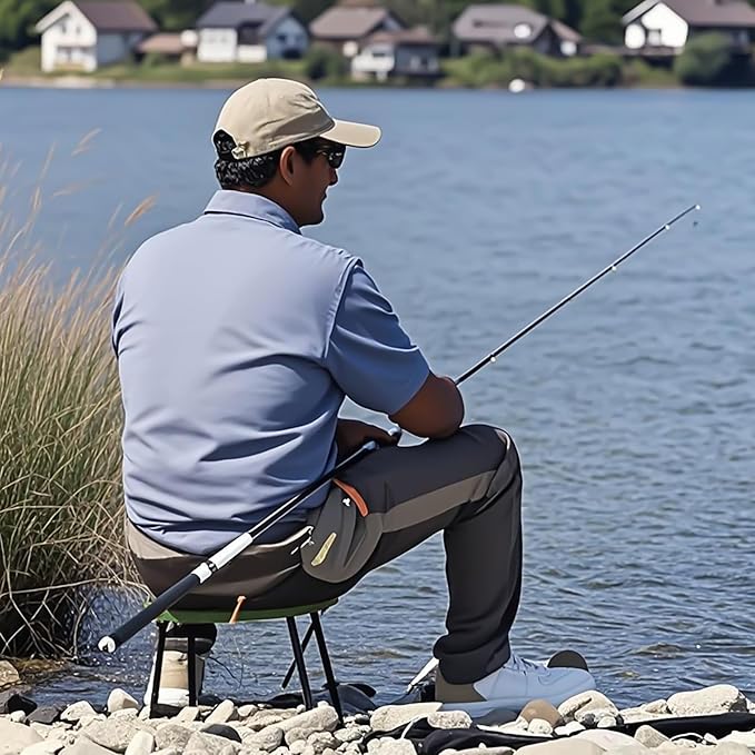 10 Inch Portable Folding Stool for Camping, Gardening, BBQ, and Outdoor Activities (Green)