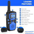 Wishouse Walkie Talkies for Adults Long Range-Rechargeable 4 Pack 2 Way Radios, Hiking Accessories Camping Gear Xmas Birthday Gift for Kids Family with Lamp,SOS Siren,NOAA Weather Alert,Easy to Use