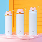 32 oz Insulated Water Bottle with Straw: Meoky Stainless Steel Metal Water Bottle with 2-in-1 Lid - Leak Proof, Cold for 24 Hours, Protective Silicone Base, BPA-Free for Gym Sports, Periwinkle