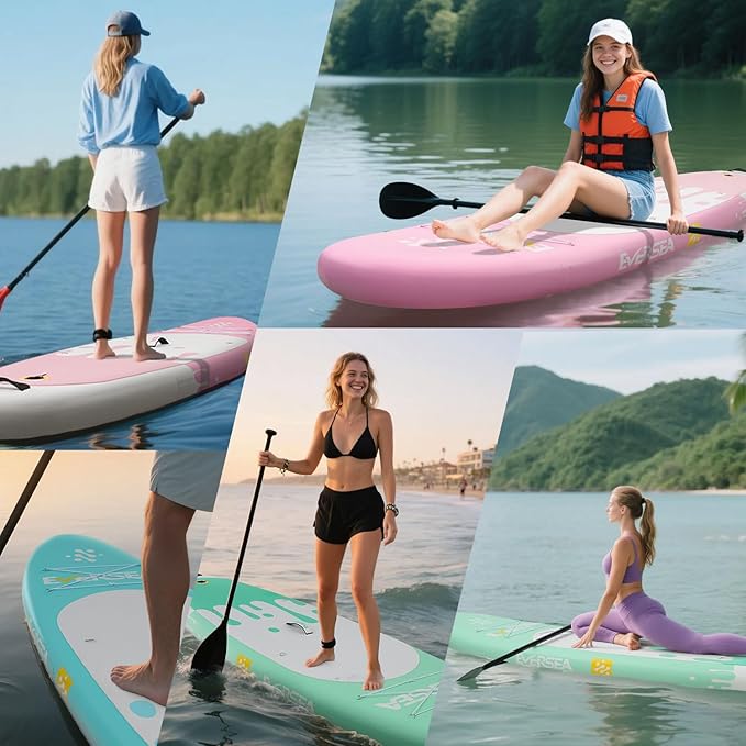 Inflatable Stand-Up Paddle Boards – Available 32"/33"/34" Widths Inflatable Paddle Board with SUP Accessories, Camera Mount, Basic All-Around SUP Board for All Skill Levels, Up to 450lbs