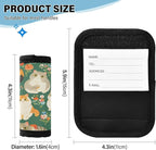 4 PC Luggage Handle Wrap Luggage Handle Covers Tags for Suitcase Bags Travel Luggage Handle Identifier Gripper Scottish Fold Cats Flowers Green