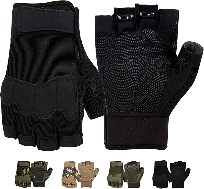 FIORETTO Fingerless Gloves for Airsoft Shooting Half Finger Hunting Hiking Cycling Driving Motorcycle Climbing Work Gloves M210603