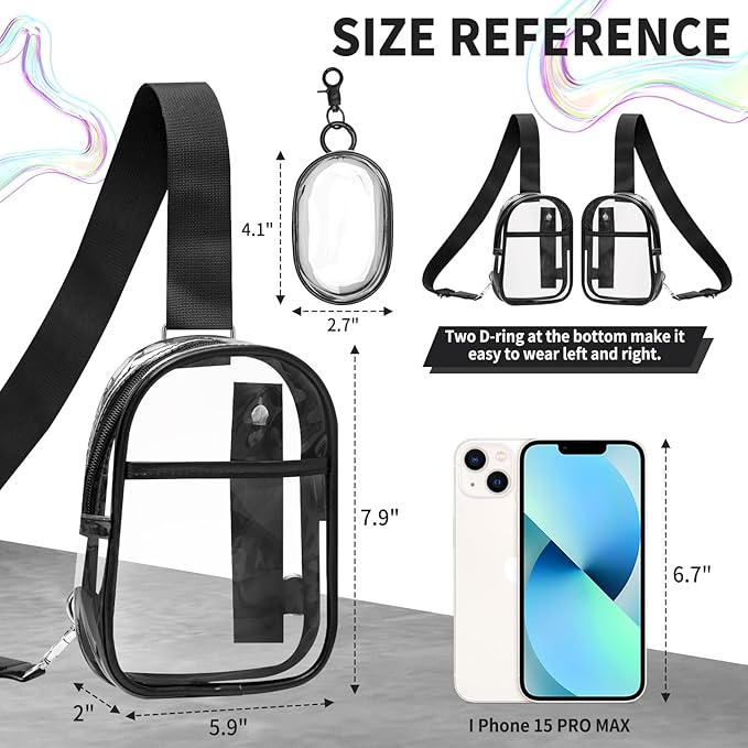 Waterproof Clear Bag for Stadium Events, Women's Crossbody Clear Sling Bag with Coin Wallet, Shoulder Bag for Daily Use