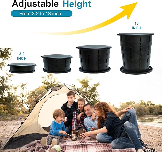 Upgrade XL Retractable Portable Toilet for Adults, Extra Large Portable Travel Floding Toilet, Camping Tall Toilets with Lid for Adults and Kids Compact Potty for Car,Hiking,Beach